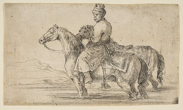 Polish Groom Bathing Horses