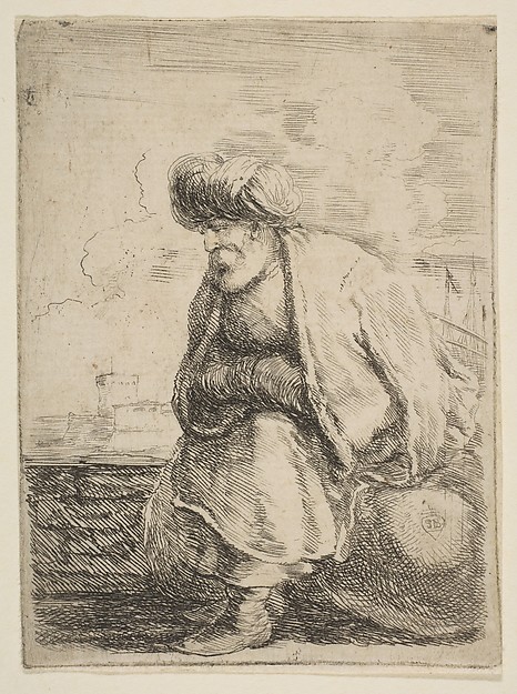 An Old Turk Seated on a Stone