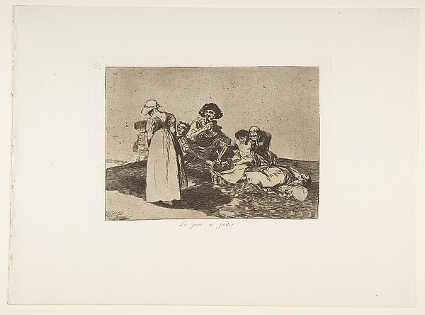 Plate 55 from "The Disasters of War" (Los Desastres de la Guerra): 'The worst is to beg' (Lo peor es pedir)