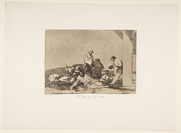 Plate 58 from "The Disasters of War" (Los Desastres de la Guerra): 'It's no use crying out' (No hay que dar voces)