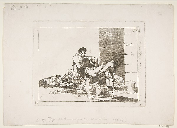 Plate 56 from 'The Disasters of War' (Los Desastres de la Guerra): 'To the cemetery.'(Al cementerio.)