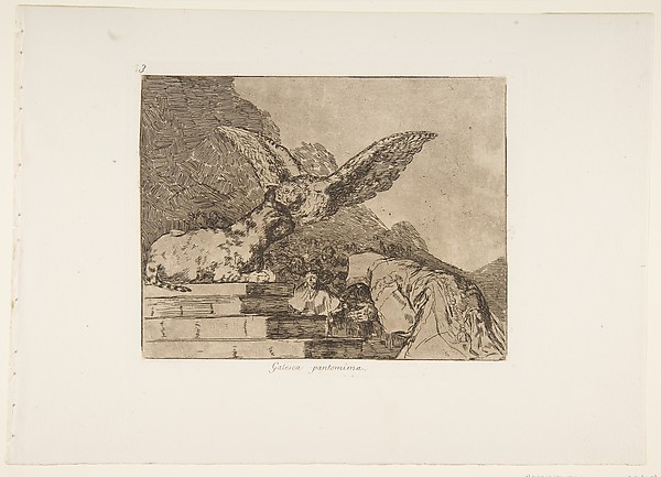 Plate 73 from "The Disasters of War" (Los Desastres de la Guerra): 'Feline pantomime' (Gatesca pantomima)