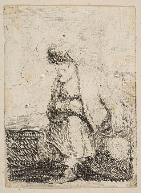 An Old Turk Seated on a Stone