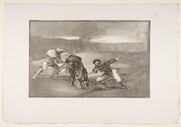 Plate 2 from "La Tauromaquia": Another way of hunting on foot