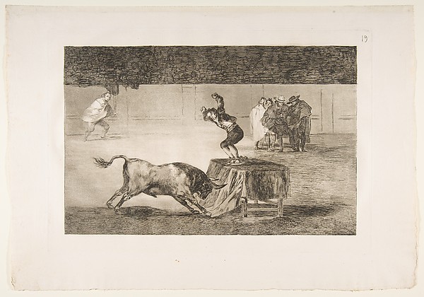 Plate 19 of "La Tauromaquia": Another madness of his in the same ring