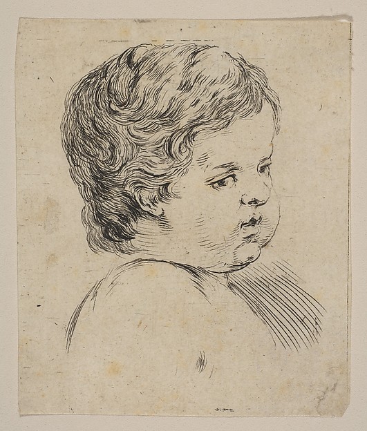 Plate 12: Head of a Child, from "The Book for Learning to Draw" (Livre pour apprendre à dessiner)