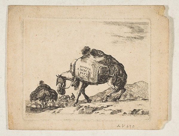 Plate 1: a pack horse, from "Various animals" (Diversi animali)