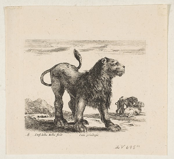 Plate 6: Lion, from "Various animals" (Diversi animali)