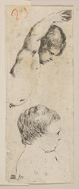 Plate 6: Two studies of children, from "Collection of various doodles and etching proofs" (Recueil de divers griffonnements et preuves d'eauforte)