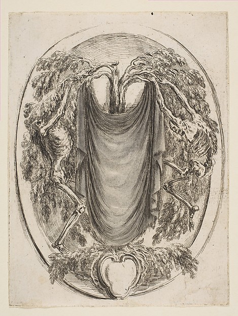 Cartouche with Skeletons