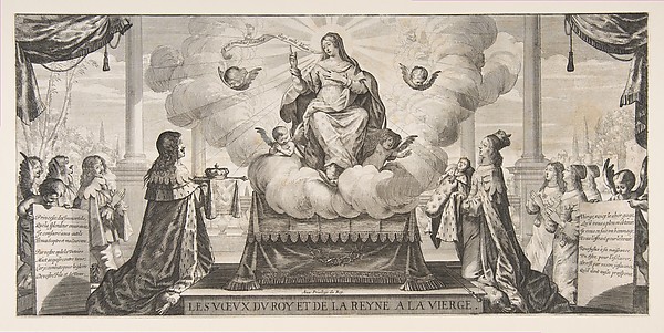 Almanach for 1639: Louis XIII and Anne of Austria Entrusting the Kingdom and the Prince under the Protection of the Virgin by Abraham Bosse