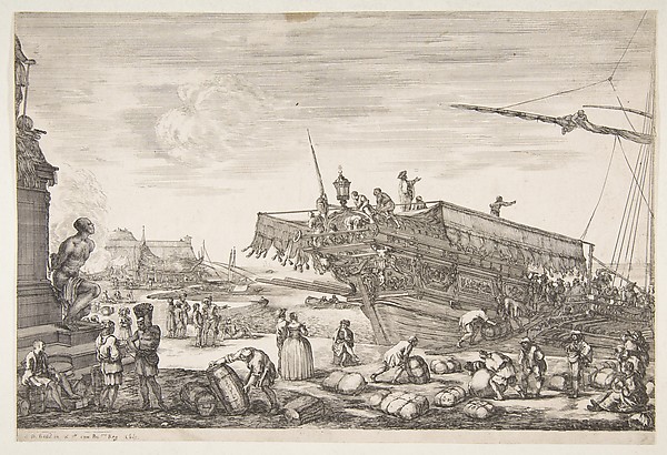 Loading a galley, from "Views of the port of Livorno" (Vues du port de Livourne)