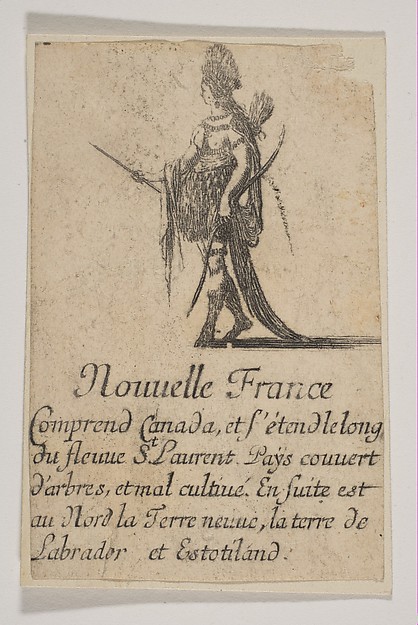 Nouvelle France, from the playing cards "Jeu de la Géographie"