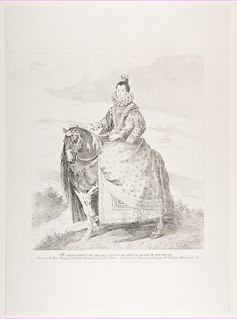 Margaret of Austria on horseback, after Velázquez