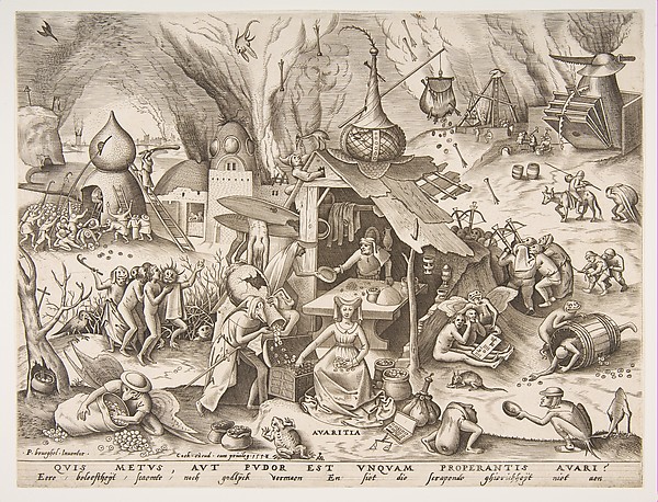 Avarice (Avaritia), from "The Seven Deadly Sins"