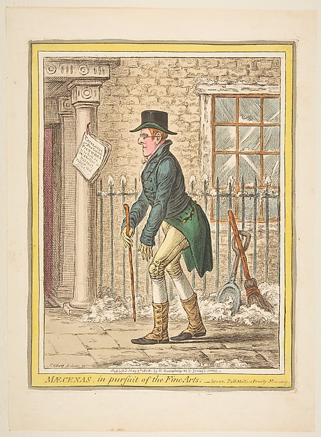 Maecenas, in pursuit of the Fine Arts.–Scene, Pall Mall; a Frosty Morning