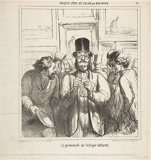Walk-through of an influential critic, from 'Sketches from the Salon,' published in 'Le Charivari,' June 24, 1865