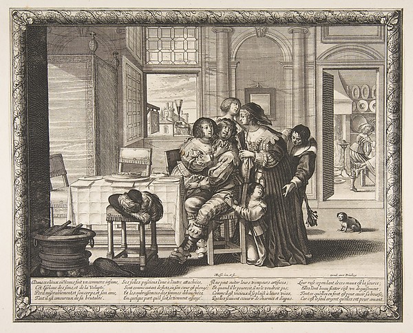 The Prodigal Son in a House of Ill Repute (L'Enfant prodigue dans une maison de débauche, version couvert) by Abraham Bosse