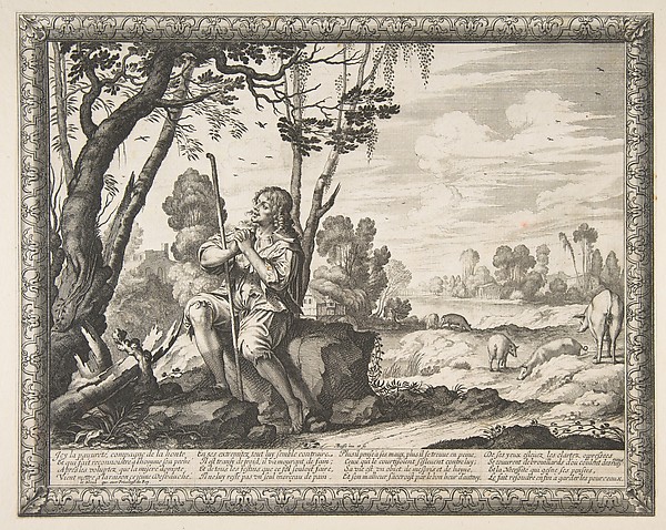 The Prodigal Son Guarding Pigs (L'Enfant prodigue garde les cochons) by Abraham Bosse