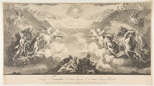 Triumph of Saint Ignatius and Saint Francis Xavier (Le Triomphe de Saint Ignace et de Saint François Xavier qui est au Collége de Louis le Grand...Paris) by Anonymous, French, 17th century