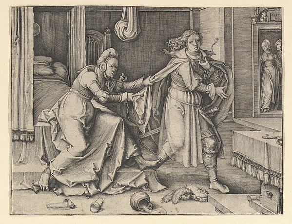 Joseph and Potiphar's Wife by Lucas van Leyden