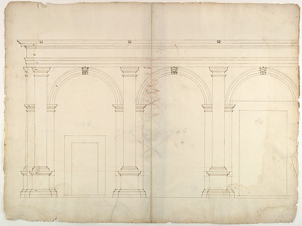 S. Maria in Domnica, portico, elevation (recto) blank (verso)
