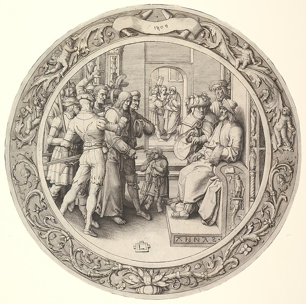 Christ before Annas, from the Circular Passion by Lucas van Leyden