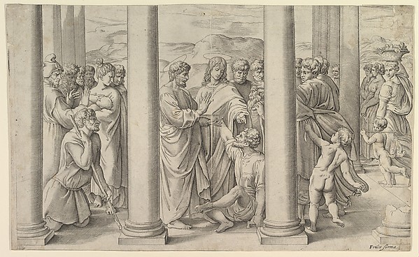 St. Peter and St. John healing the lame man at the gate of the temple