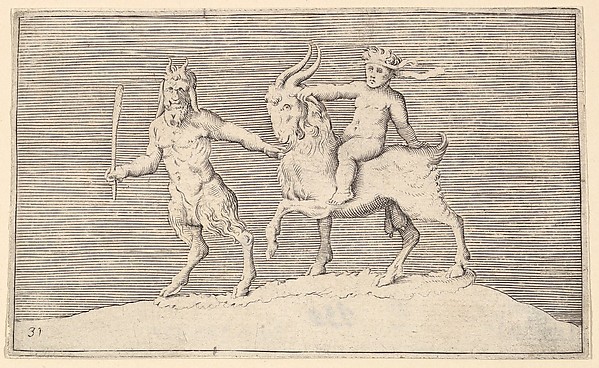 Satyr Leading Goat on which a Infant Rides, from "Ex Antiquis Cameorum et Gemmae Delineata"