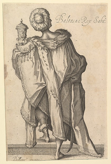Balthasar, after figure in "The Adoration of the Magi" by Jacques Bellange by Matthäus Merian the Elder