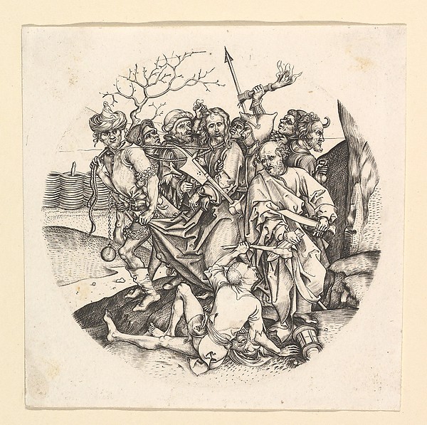 The Betrayal of Christ (reverse copy in roundel)