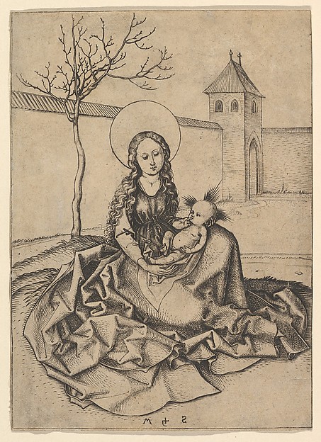 The Madonna and Child in the Courtyard by Martin Schongauer