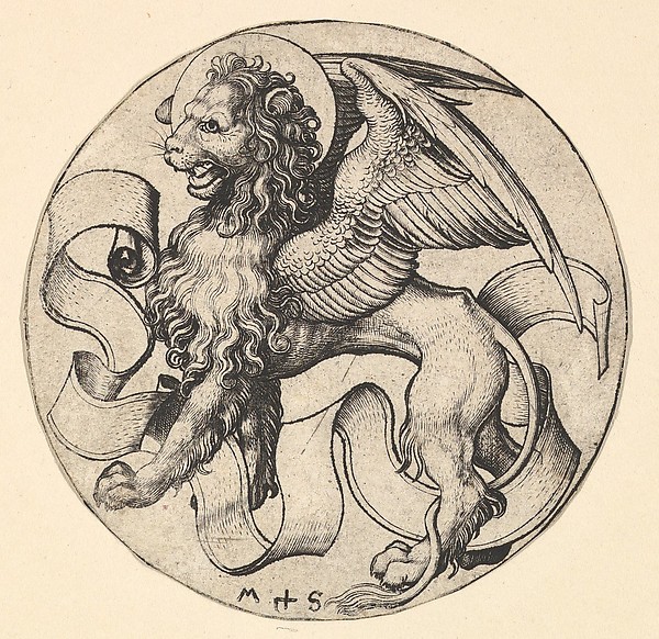 The Lion of Saint Mark by Martin Schongauer