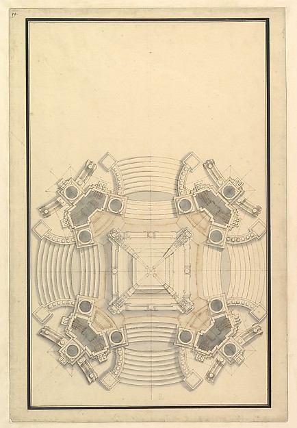 Ground Plan for a Catafalque for the King of Sardinia, Vittorio Amedeo (d.1732)