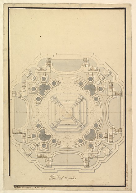 Ground Plan for the Catafalque for Louis XIV (d. 1715)