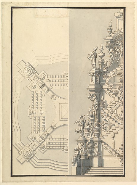 Half Elevation and Half Ground Plan for a Catafalque