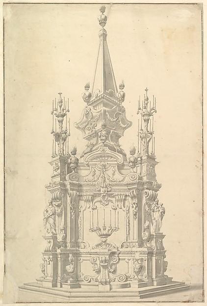 Elevation for a Catafalque Surmounted by an Obelisk.