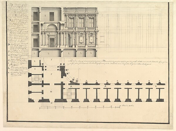 Half Longitudinal Section and Half Plan