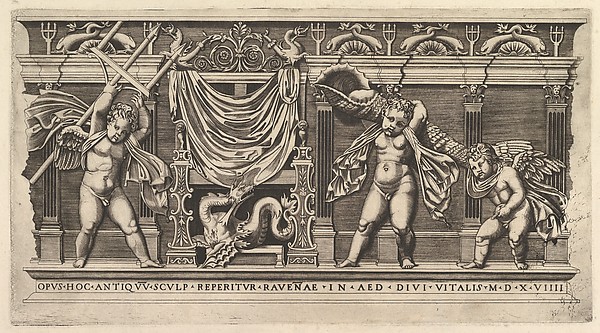 Speculum Romanae Magnificentiae: Bas-Relief with Three Cupids