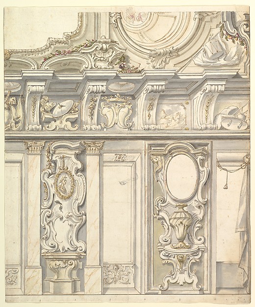Design for Elevation for Elaborate Wall and Vault with the Savoya Arms