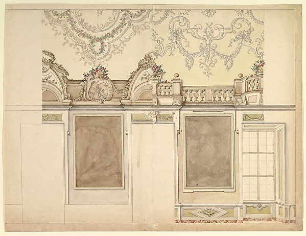 Two  Alternate Elevations for an Interior Wall