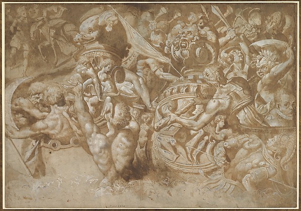 Naval Battle Between Mythological Forces