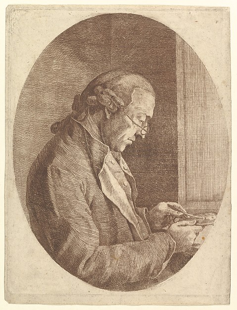 Portrait of an Artist Sketching a Portrait Miniature