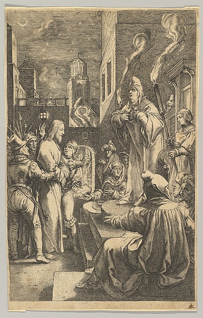 Christ before Caiaphas, from "The Passion of Christ" by Ludovicus Siceram