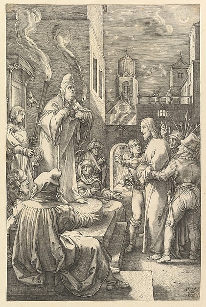 Christ before Caiphas, from "The Passion of Christ" by Hendrick Goltzius