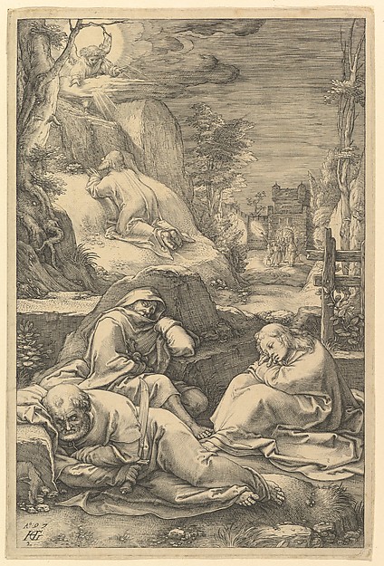 The Agony in the Garden, from "The Passion of Christ" by Hendrick Goltzius