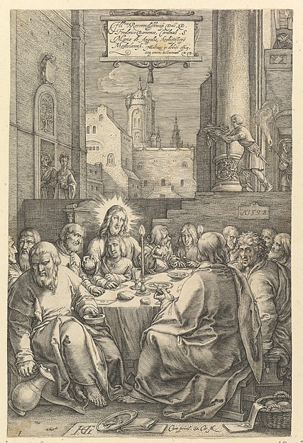 The Last Supper, from "The Passion of Christ" by Hendrick Goltzius