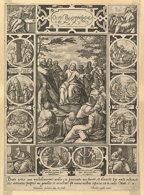 The Eight Beatitudes, from "Christian and Profane Allegories" by Hendrick Goltzius