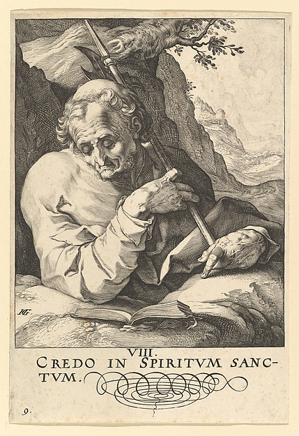 St. Matthew, from "Christ, the Apostles and St. Paul with the Creed" by Hendrick Goltzius