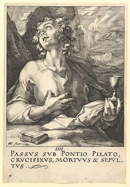 St. John, from "Christ, the Apostles and St. Paul with the Creed" by Hendrick Goltzius